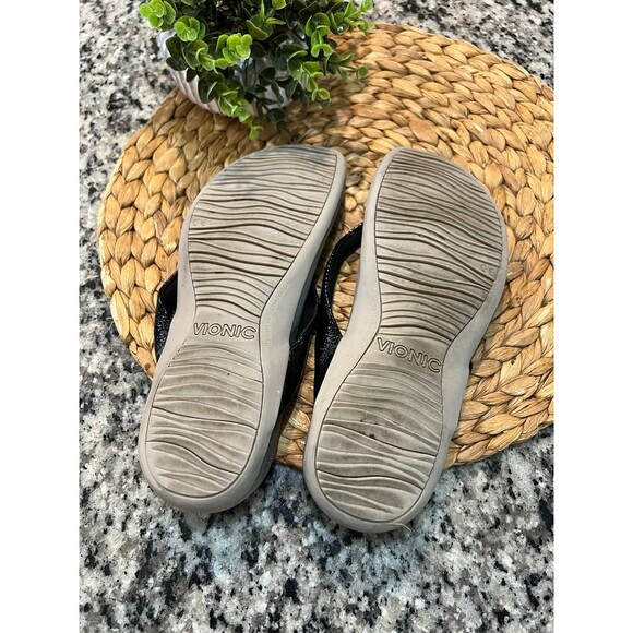 Vionic Womens Dillon Black Flip Flops Size 7 - Picture 3 of 4